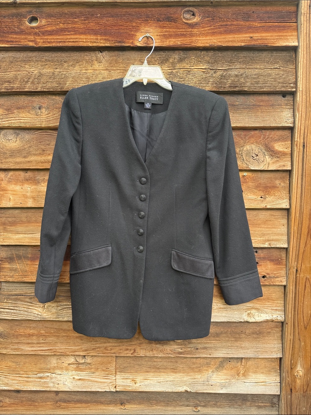 Ellen Tracy jacket shoulder pads vintage wool
